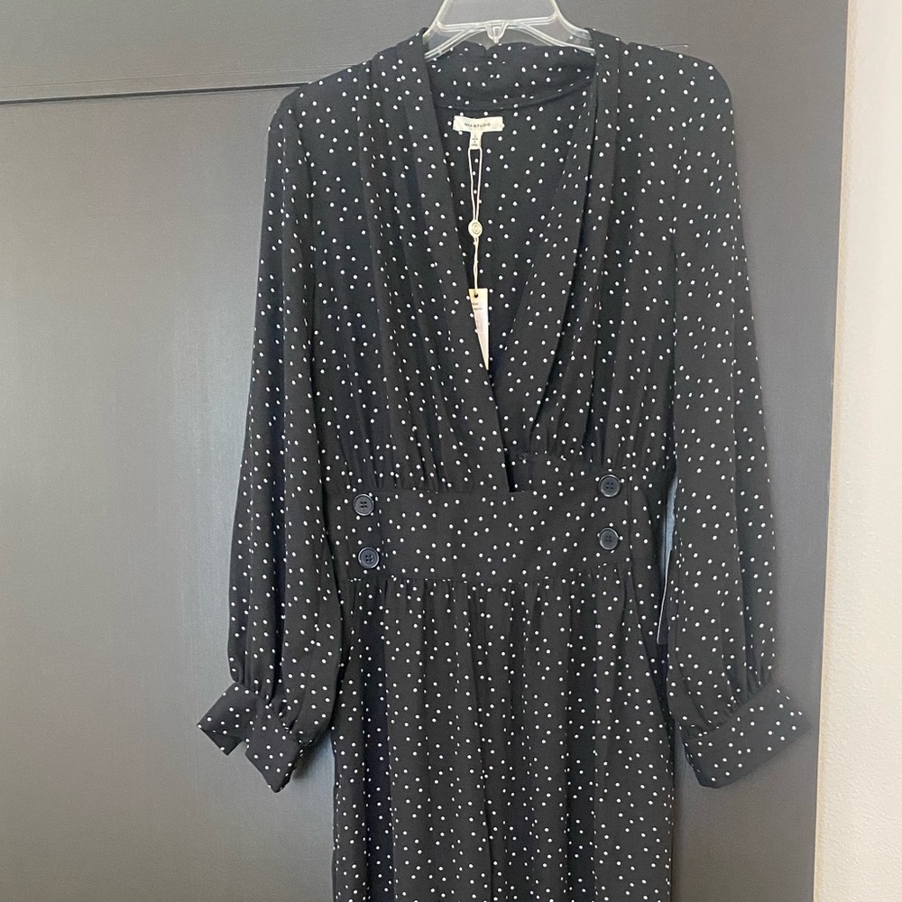 Max Studio Polkadot long sleeve dress (large)